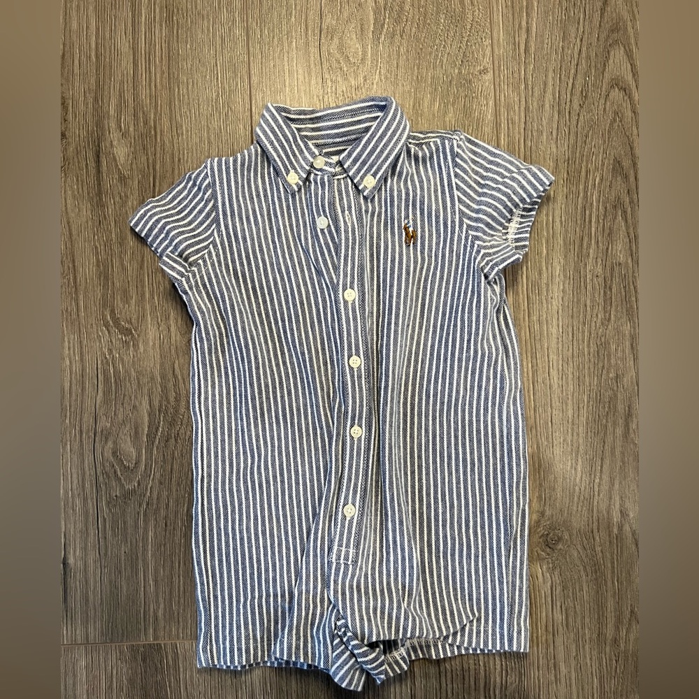 Ralph Lauren Vertical Striped Knit Oxford Shortall